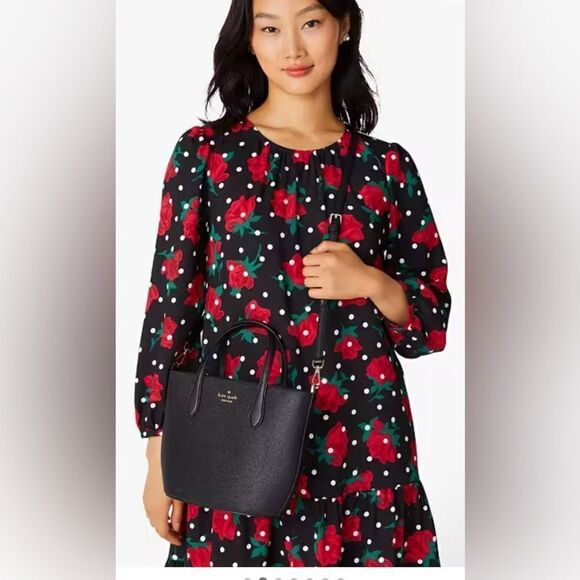 Kate Spade Purse Black Glimmer Black Satchel Crossbody Hand Bag - Picture 11 of 15